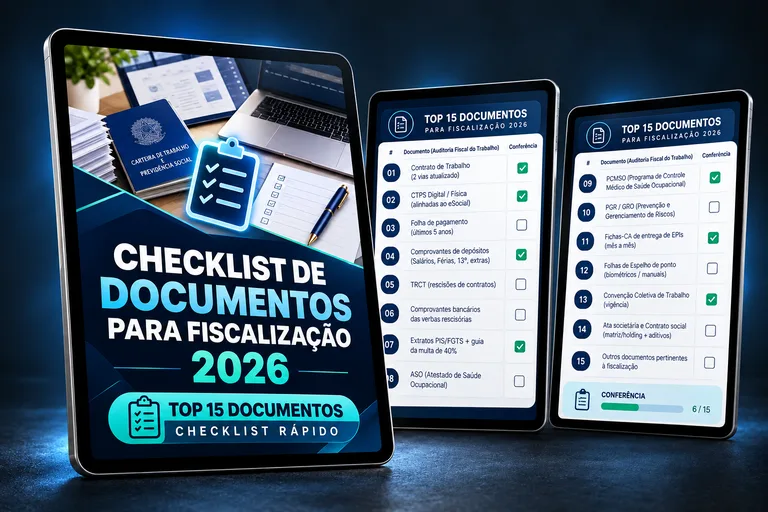 Mockup da lista Top 15 de documentos para conferência rápida